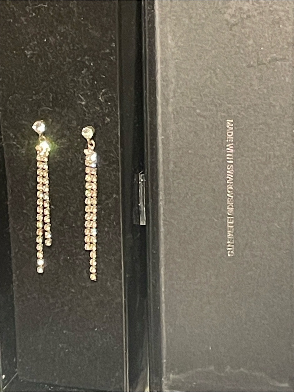 Swarovski Silver-Tone Clear Crystal Drop Dangle Earrings